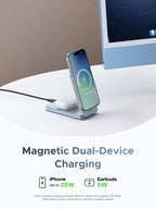 UGREEN MagFlow 2 - in - 1 Magnetic Wireless Charger (Qi2 25W, MagSafe - compatible) - UGREEN EU