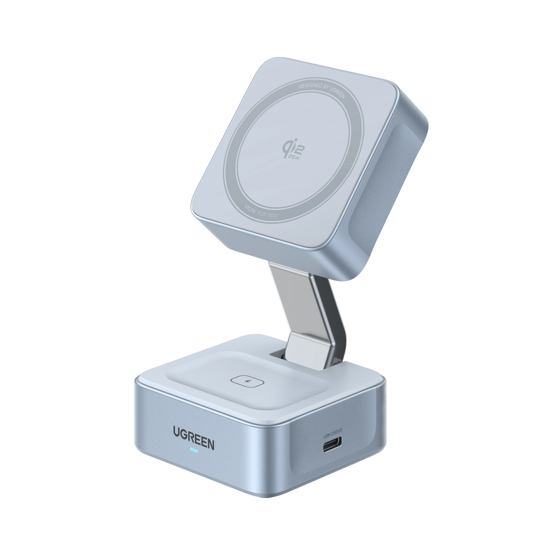 UGREEN MagFlow 2-in-1 wireless charger works as a magsafe charger and magnetic power bank alternative, offering Qi2 25W fast wireless charging that powers iPhone and AirPods simultaneously, making it a versatile magsafe power bank solution for magsafe compatible devices.