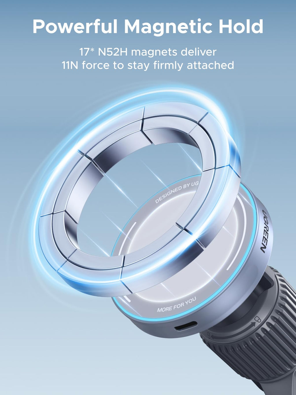 UGREEN MagFlow Magnetic Wireless Car Charger 25W (MagSafe compatible) - UGREEN EU