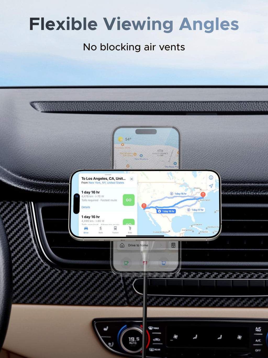 UGREEN MagFlow Magnetic Wireless Car Charger 25W (MagSafe compatible) - UGREEN EU