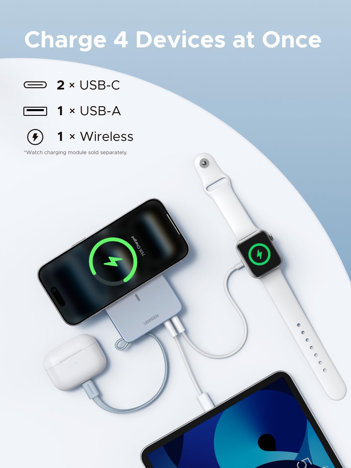 UGREEN MagFlow Magnetic Wireless Power Bank 20000mAh 45W (MagSafe compatible) - UGREEN EU