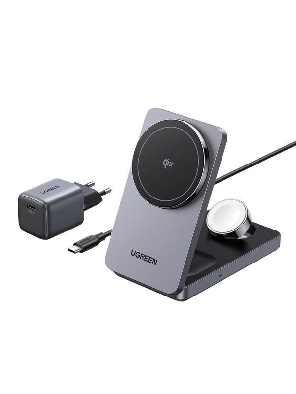 UGREEN MagFlow 3-in-1 Wireless Charger(Qi2 15W, Foldable, MagSafe)