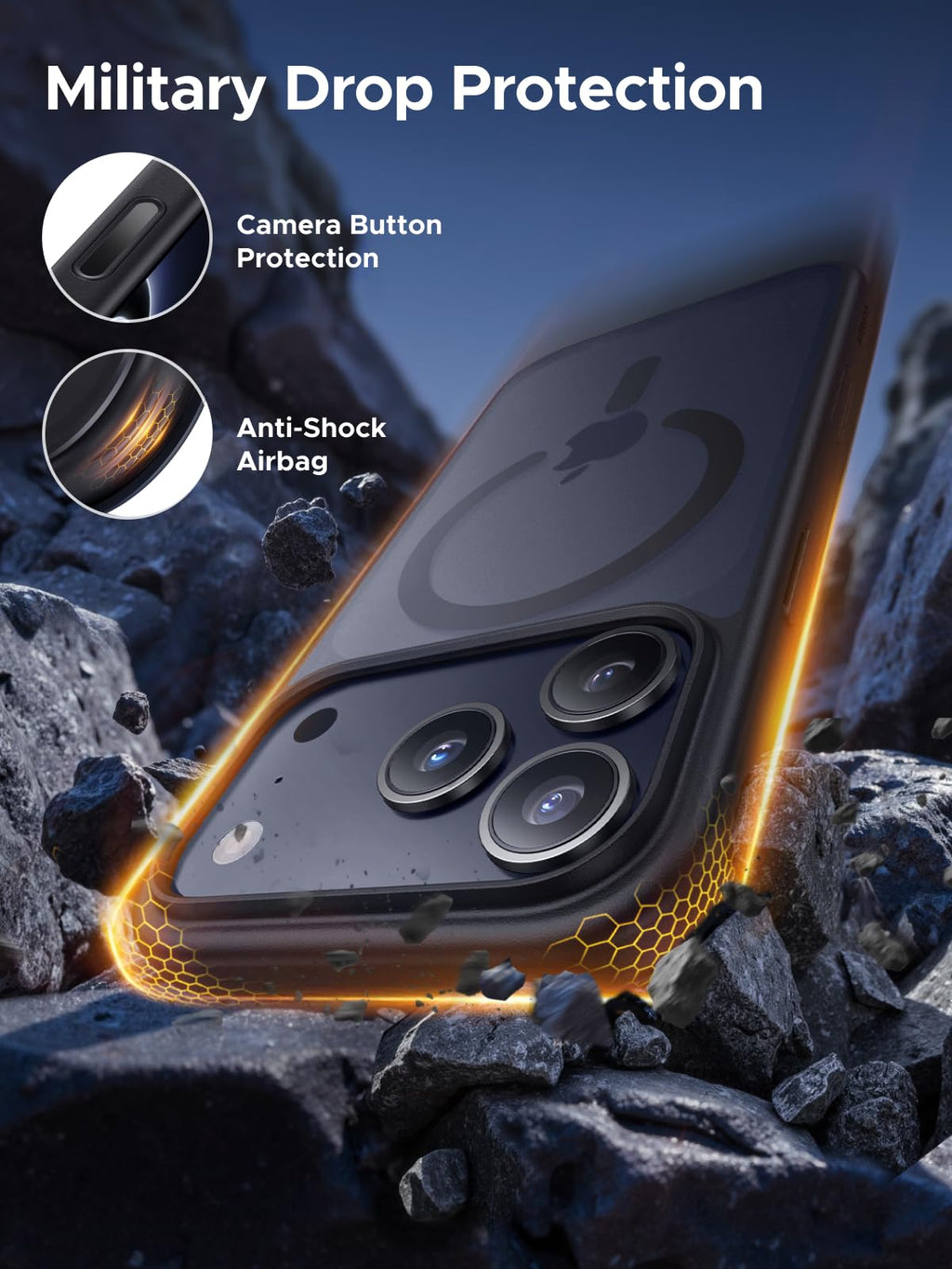 UGREEN MagSafe Case for iPhone 17 Pro Max, Shockproof Cover with 36 N52 Magnets, Military Protection, Soft TPU Scratch, Compatible with Wireless Charging, Transparent - UGREEN EU