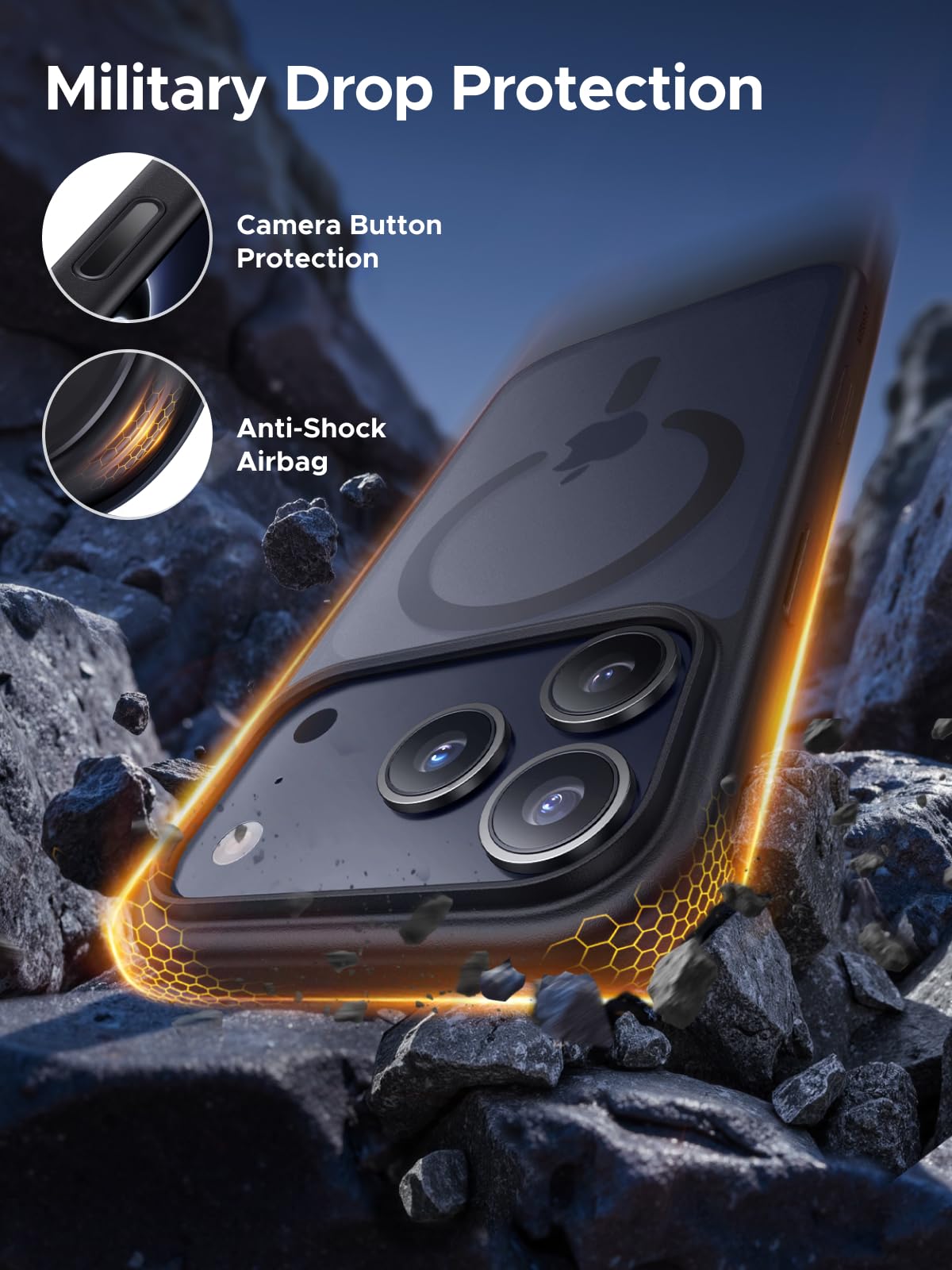 UGREEN MagSafe Case for iPhone 17 Pro Max, Shockproof Cover with 36 N52 Magnets, Military Protection, Soft TPU Scratch, Compatible with Wireless Charging, Transparent - UGREEN EU