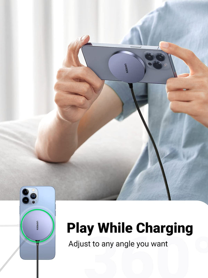 UGREEN MagSafe Wireless Charger, play while charging, adjust to any angle you want