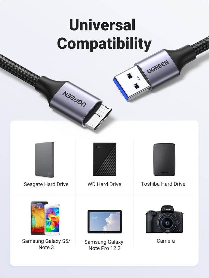 UGREEN Micro USB 3.0 Cable, USB 3.0 A to Micro B External Hard Drive Cord - UGREEN EU