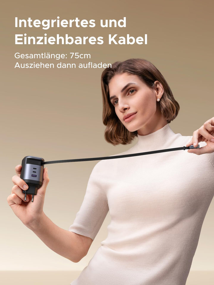 UGREEN Nexode 100W Charger with Retractable USB - C Cable - UGREEN EU