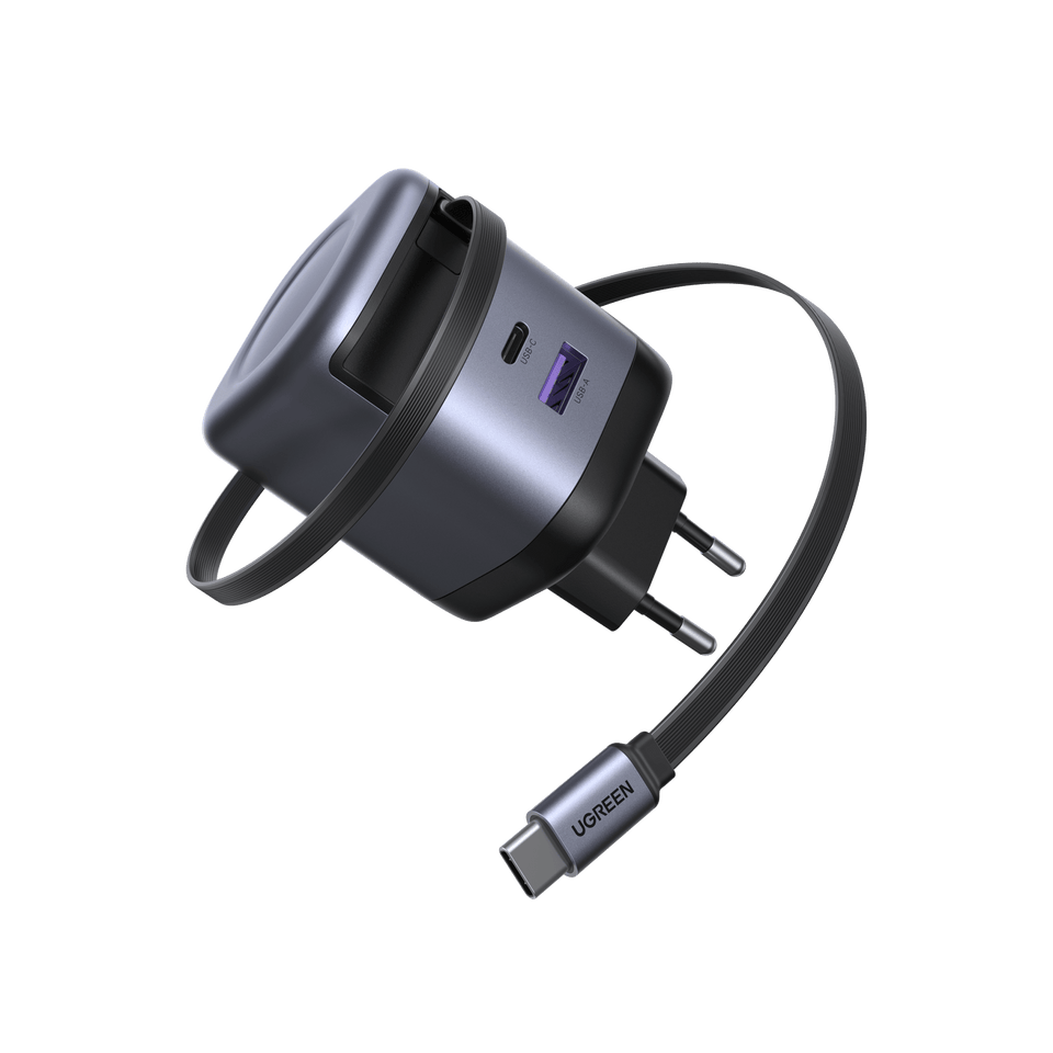 Carregador UGREEN Nexode 65W com Cabo USB-C Retrátil