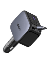 UGREEN Nexode Car Charger 145W with Retractable USB-C Cable