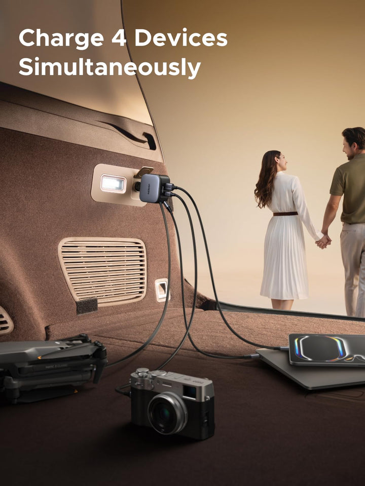 UGREEN Nexode Car Charger 145W with Retractable USB - C Cable - UGREEN EU