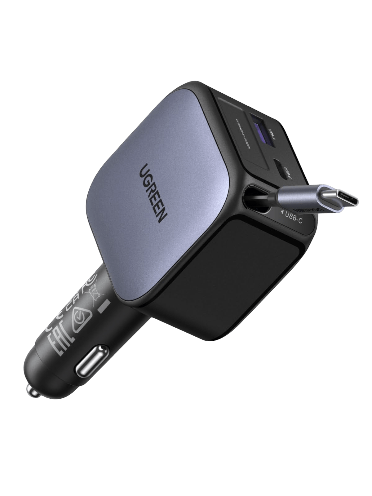 UGREEN Nexode Car Charger 90W with Retractable USB - C Cable - UGREEN EU