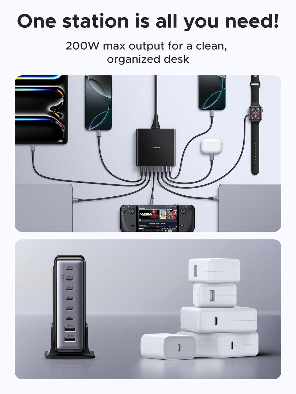 UGREEN Nexode Desktop GaN Charger (200W, 8 - Port) - UGREEN EU