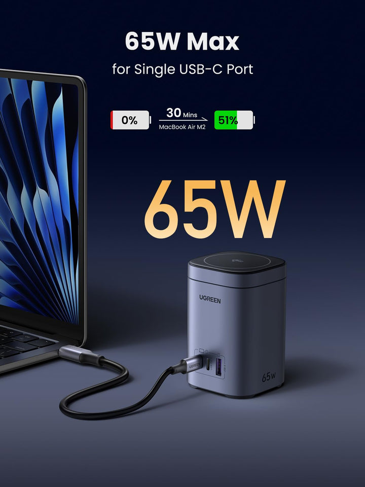 UGREEN Nexode GaN Charger (65W, Qi2 15W, 4 - in - 1) - UGREEN EU