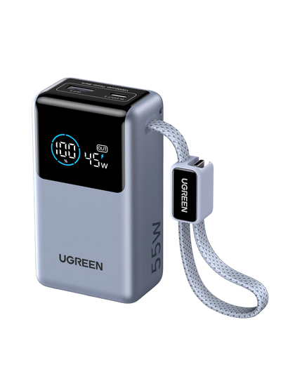 UGREEN Nexode Power Bank (10000mAh, 55W, 2 Ports, Built-in Cable)
