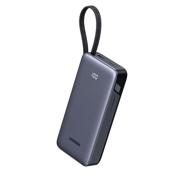 UGREEN Nexode Power Bank 20000 mAh 45 W with Integrated USB C Cable, Portable Battery Fast Charging PD 3.0 Compatible with iPhone 17 Pro Max Air Galaxy S25 Ultra S24 S23 MacBook Pro Air iPad - UGREEN EU