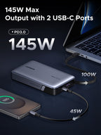 UGREEN Nexode Power Bank (20000mAh, 145W, 3 - Port, Built - in Cable) - UGREEN EU