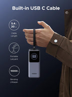 UGREEN Nexode Power Bank (20000mAh,130W, 3 Ports, Built - in Cable) - UGREEN EU