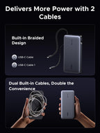 UGREEN Nexode Power Bank (25000mAh, 165W, 4 Ports, Built - in Cables) - UGREEN EU