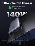 UGREEN Nexode Power Bank (25000mAh, 165W, 4 Ports, Built - in Cables) - UGREEN EU