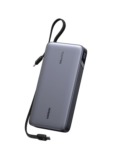 UGREEN Nexode Power Bank (25000mAh, 165W, 4 Ports, Built-in Cables)