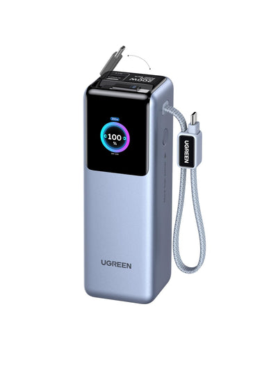 UGREEN Nexode Power Bank with Retractable Cable (25000mAh, 200W, 4 Ports)