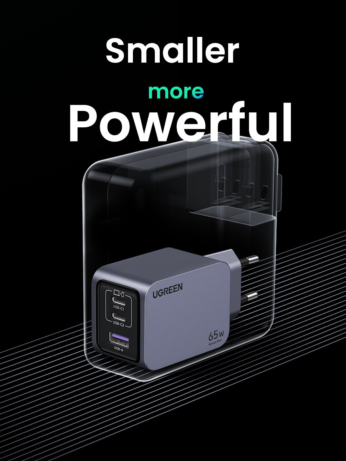 UGREEN Nexode Pro 65W 3 - Port GaN Mini Fast Charger - UGREEN EU