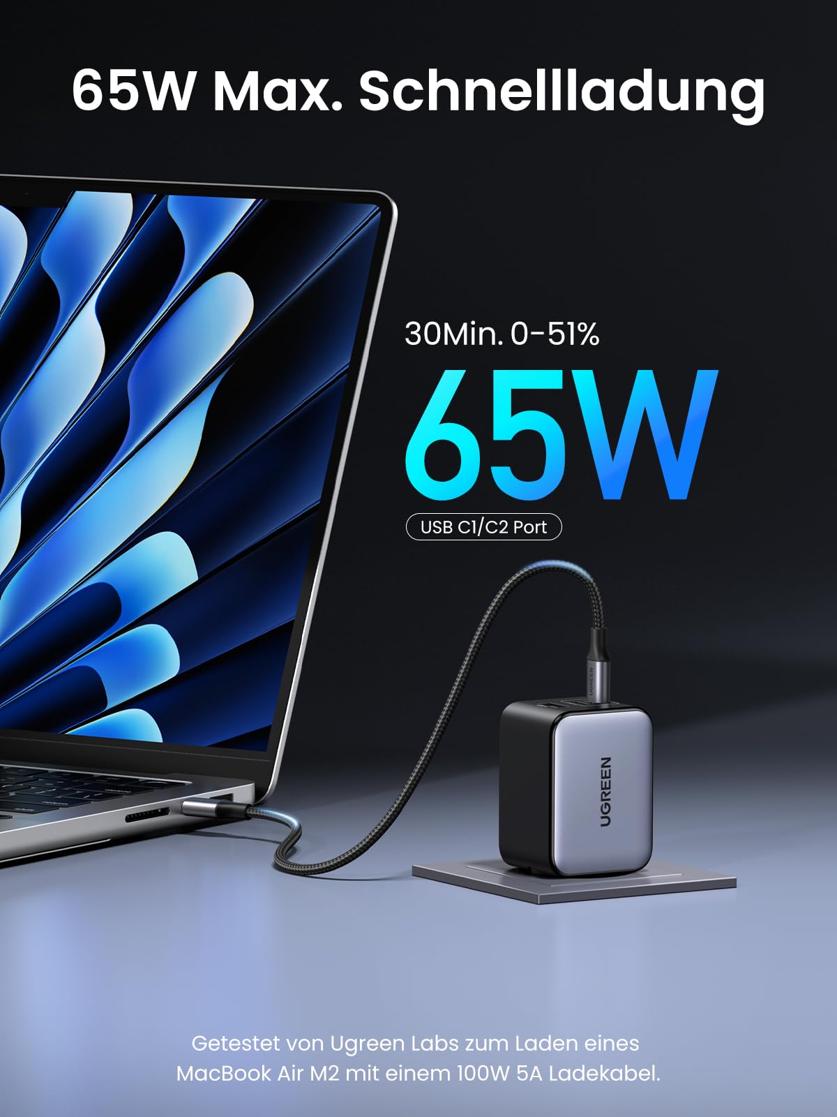 UGREEN Nexode X 65W 3 - Port Mini GaN USB - C Charger - UGREEN EU