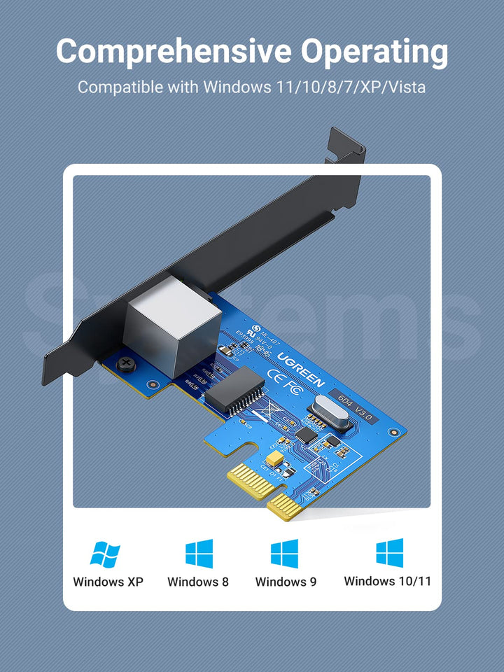 UGREEN PCI Express 1000Mbps PCIe Network Card, Gigabit Ethernet LAN Adapter for PC, compatible with Windows 11/10/8/7, Vista, and XP - UGREEN EU