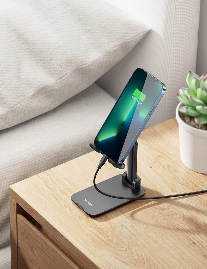 UGREEN Phone Stand Desk Foldable Holder Height Adjustable Cell Phone Cradle Dock Compatible with iPhone 15 Pro 14 Plus 13 Pro Max 12 11 SE XS XR 8 7Plus, Galaxy S23, and All Phones Black - UGREEN EU