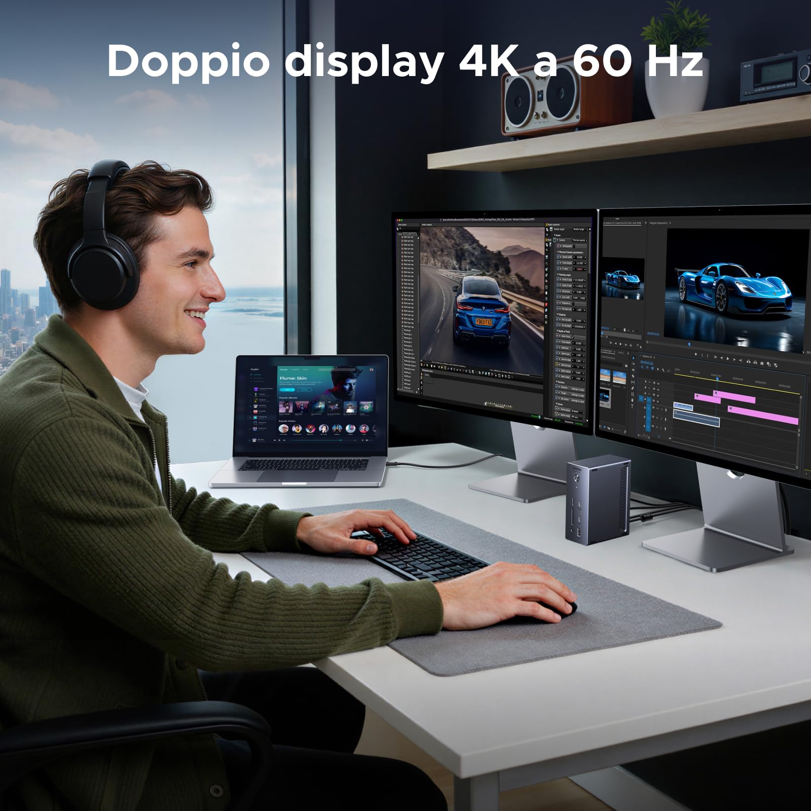 UGREEN Revodok Max 13 in 1 Thunderbolt 4 40Gbps Dock with 2 TBT4 and 1 DisplayPort Multi USB Data RJ45 1GbE SD TF 3.5mm Port Dual Docking Station 4K 60Hz Single 8K 30Hz Screen Extension - UGREEN EU