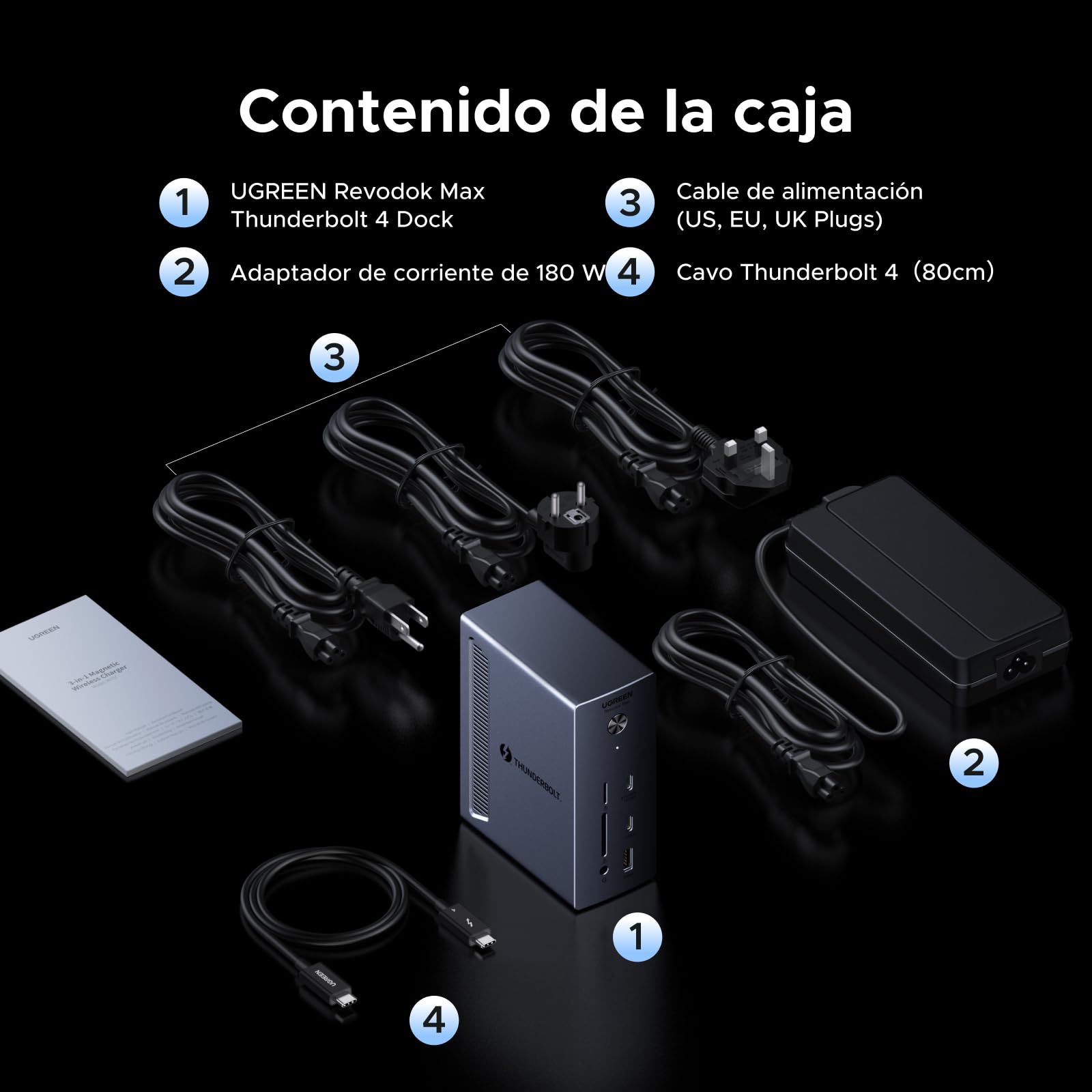 UGREEN Revodok Max 13 in 1 Thunderbolt 4 40Gbps Dock with 2 TBT4 and 1 DisplayPort Multi USB Data RJ45 1GbE SD TF 3.5mm Port Dual Docking Station 4K 60Hz Single 8K 30Hz Screen Extension - UGREEN EU