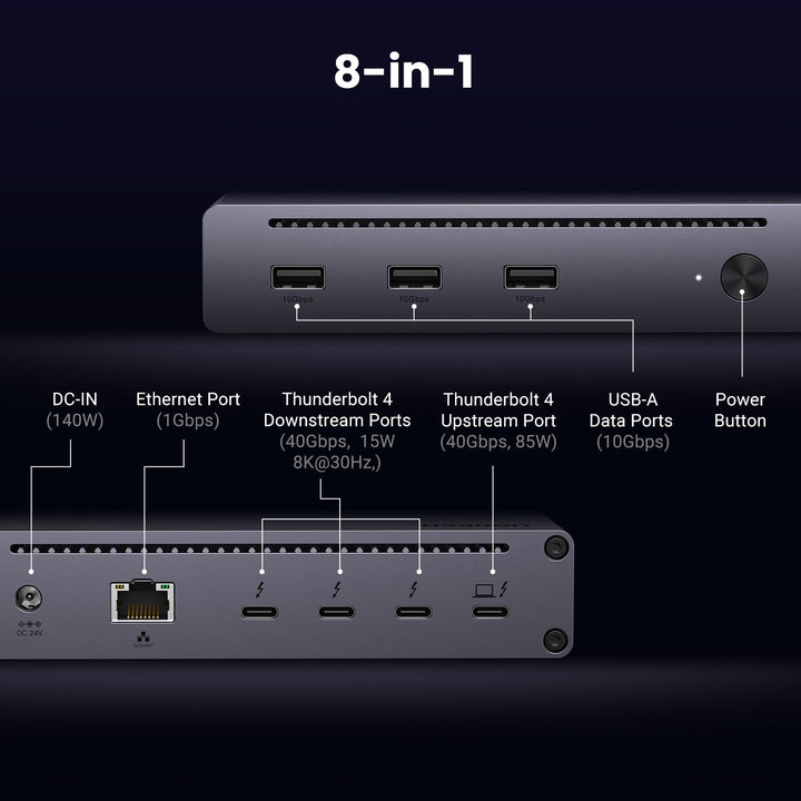 UGREEN Revodok Max 208 Thunderbolt 4 Dock 40Gbps 8 - in - 1 Docking Station - UGREEN EU