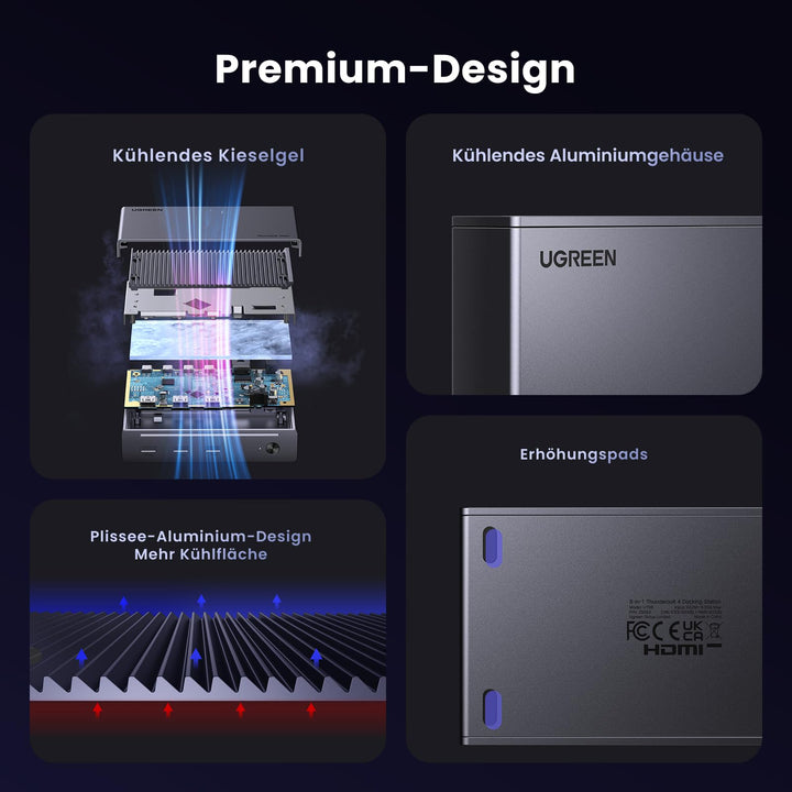 UGREEN Revodok Max 208 Thunderbolt 4 Dock 40Gbps 8 - in - 1 Docking Station - UGREEN EU