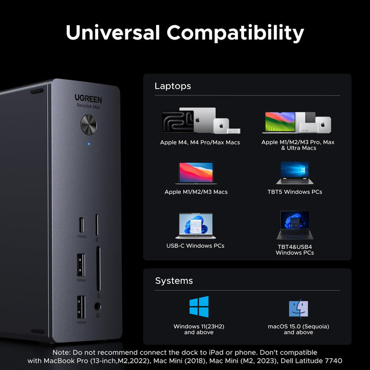 UGREEN Revodok Max 2131 Thunderbolt 5 Docking Station 8K@60Hz 140W - UGREEN EU