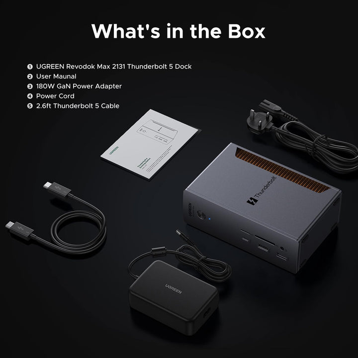 UGREEN Revodok Max 2131 Thunderbolt 5 Docking Station 8K@60Hz 140W - UGREEN EU