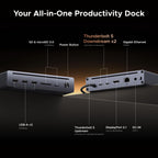 UGREEN Revodok Maxidok 10 - in - 1 Thunderbolt™ 5 Docking Station with Gigabit Ethernet – Dual 6K/8K Display for Mac & Windows - UGREEN EU