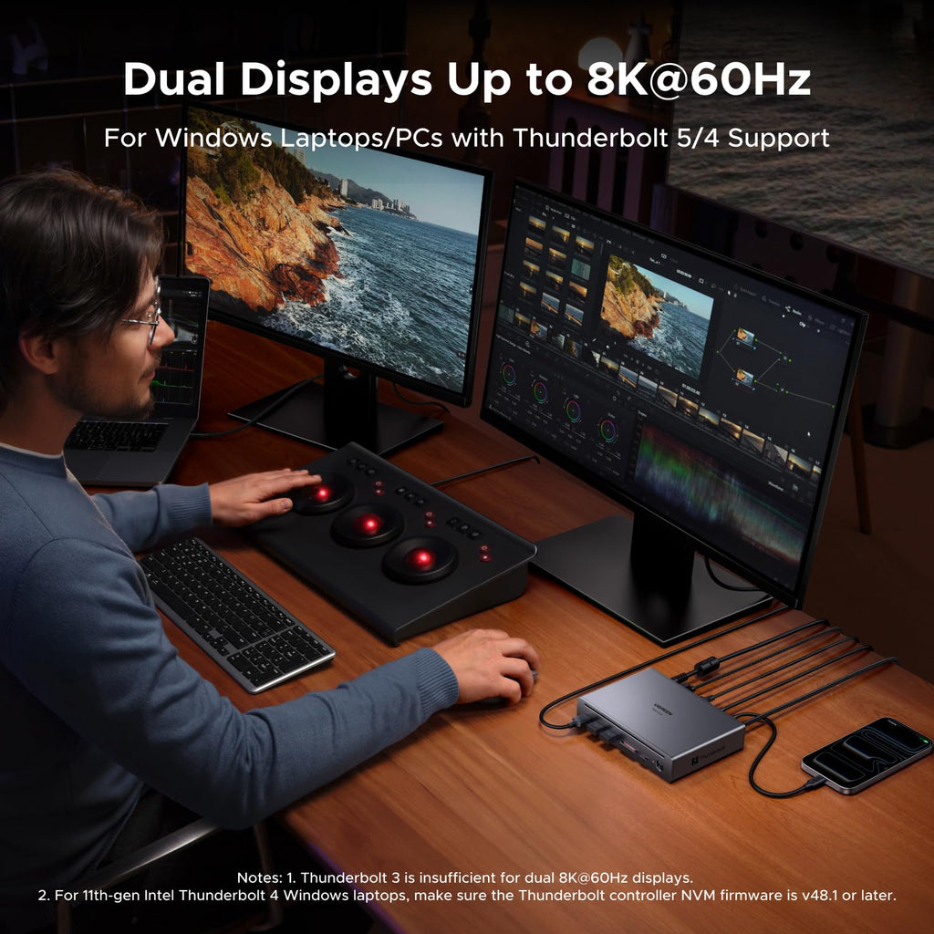 UGREEN Revodok Maxidok 10 - in - 1 Thunderbolt™ 5 Docking Station with Gigabit Ethernet – Dual 6K/8K Display for Mac & Windows - UGREEN EU