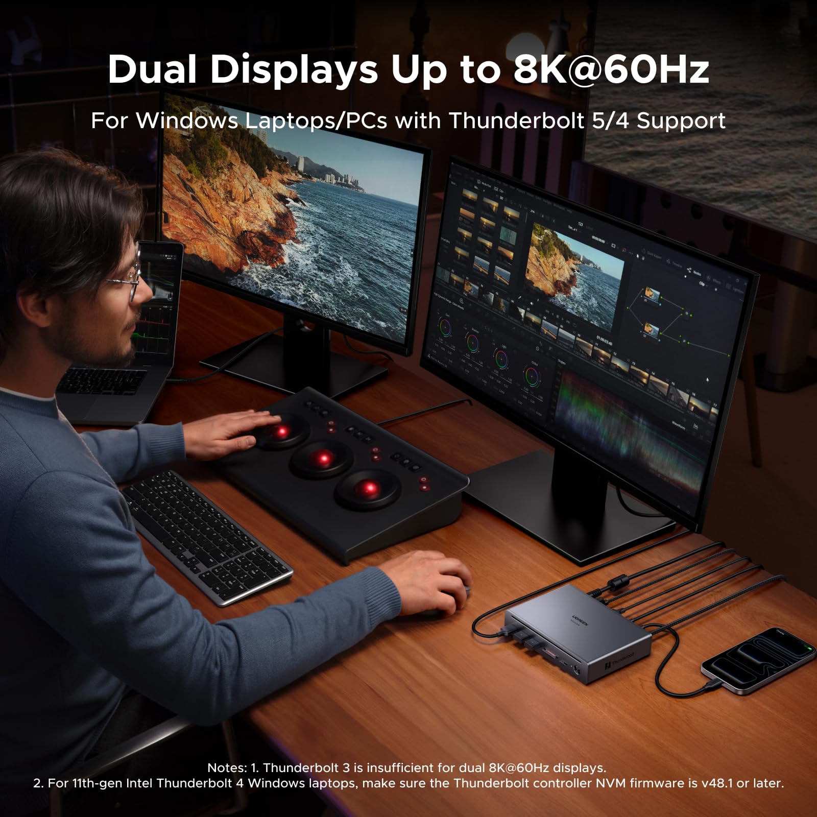 UGREEN Revodok Maxidok 10 - in - 1 Thunderbolt™ 5 Docking Station with Gigabit Ethernet – Dual 6K/8K Display for Mac & Windows - UGREEN EU