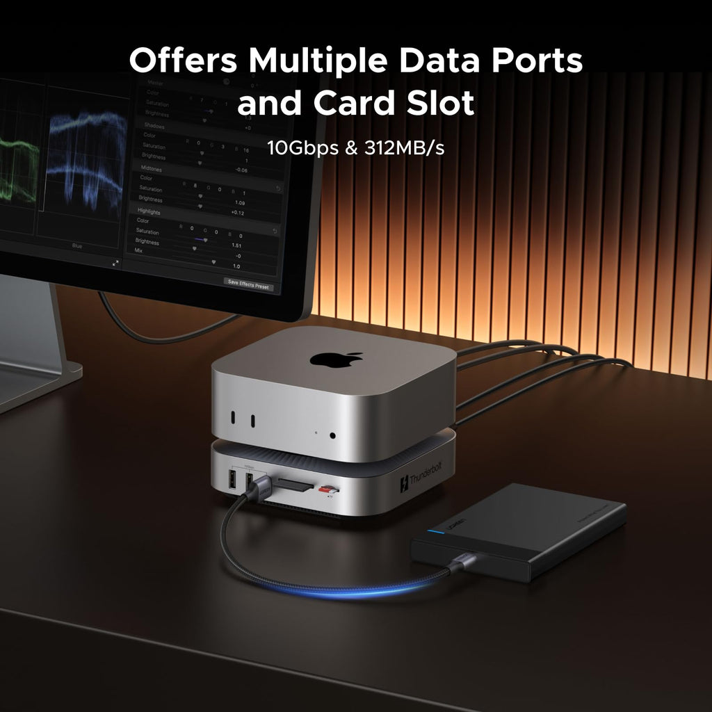 UGREEN Revodok Maxidok 10 - in - 1 Thunderbolt™ 5 Mac mini Dock with M.2 NVMe SSD Slot, Dual 6K Displays for Mac mini M4/M4 Pro - UGREEN EU