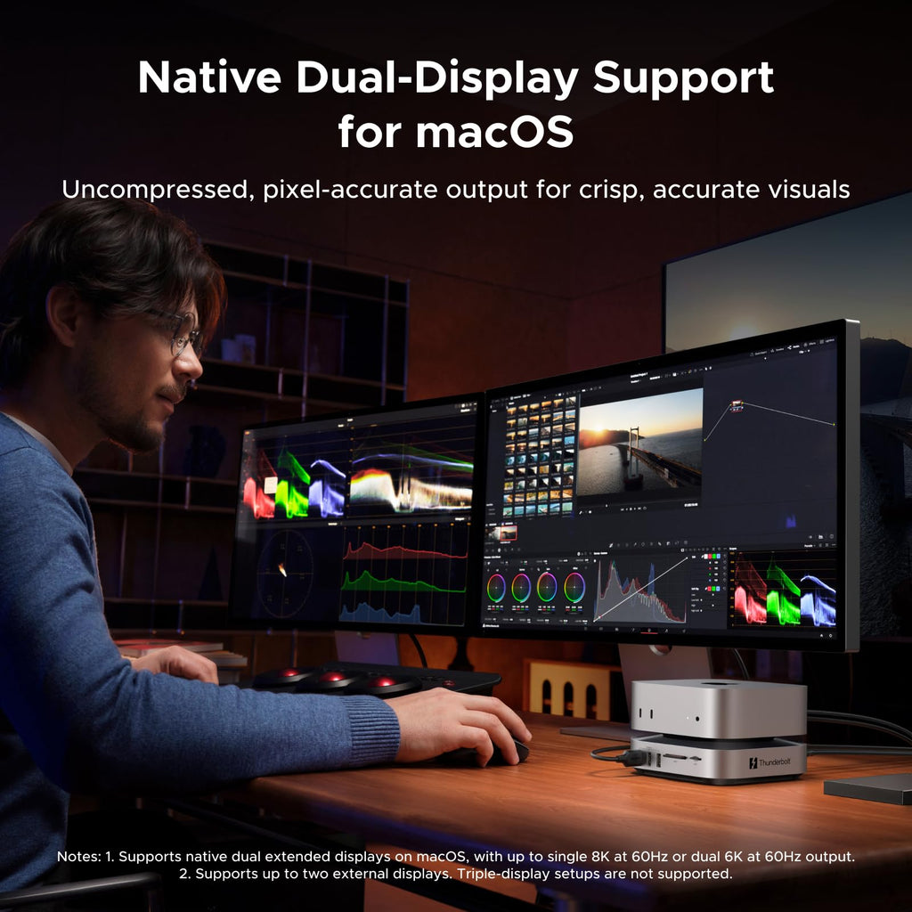 UGREEN Revodok Maxidok 10 - in - 1 Thunderbolt™ 5 Mac mini Dock with M.2 NVMe SSD Slot, Dual 6K Displays for Mac mini M4/M4 Pro - UGREEN EU