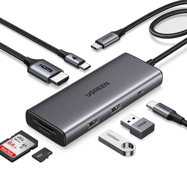 UGREEN Revodok Pro 107 USB - C Hub 7 in 1 10Gbps USB C 3.2 & 2 USB - A 3.2 4K HDMI - UGREEN EU