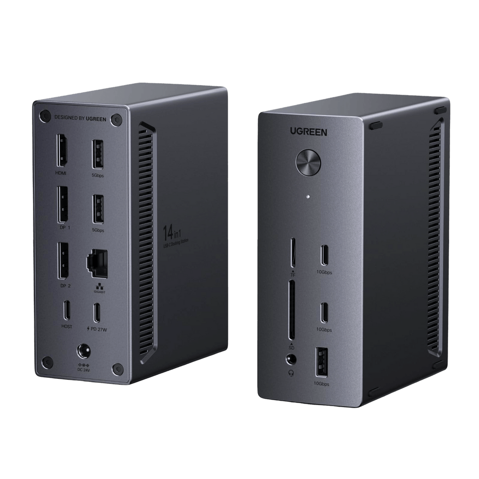 UGREEN Revodok Pro Docking station 14-in-1 (triplo 4K, 2x DP + HDMI, ricarica 100W, 10Gbps)