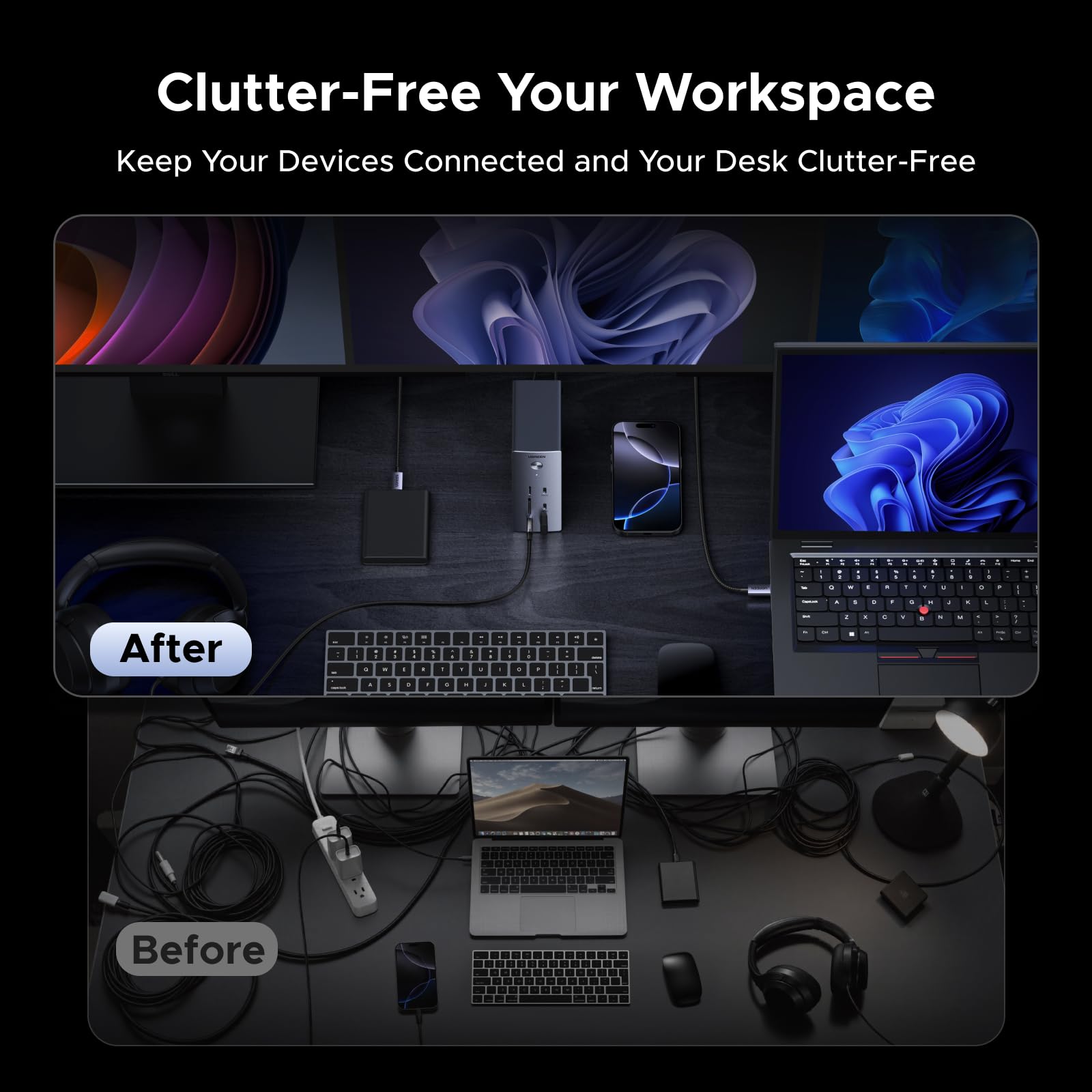 UGREEN Revodok Pro 14 - in - 1 Docking Station (Triple 4K, 2x DP + HDMI, 100W Charging, 10Gbps) - UGREEN EU