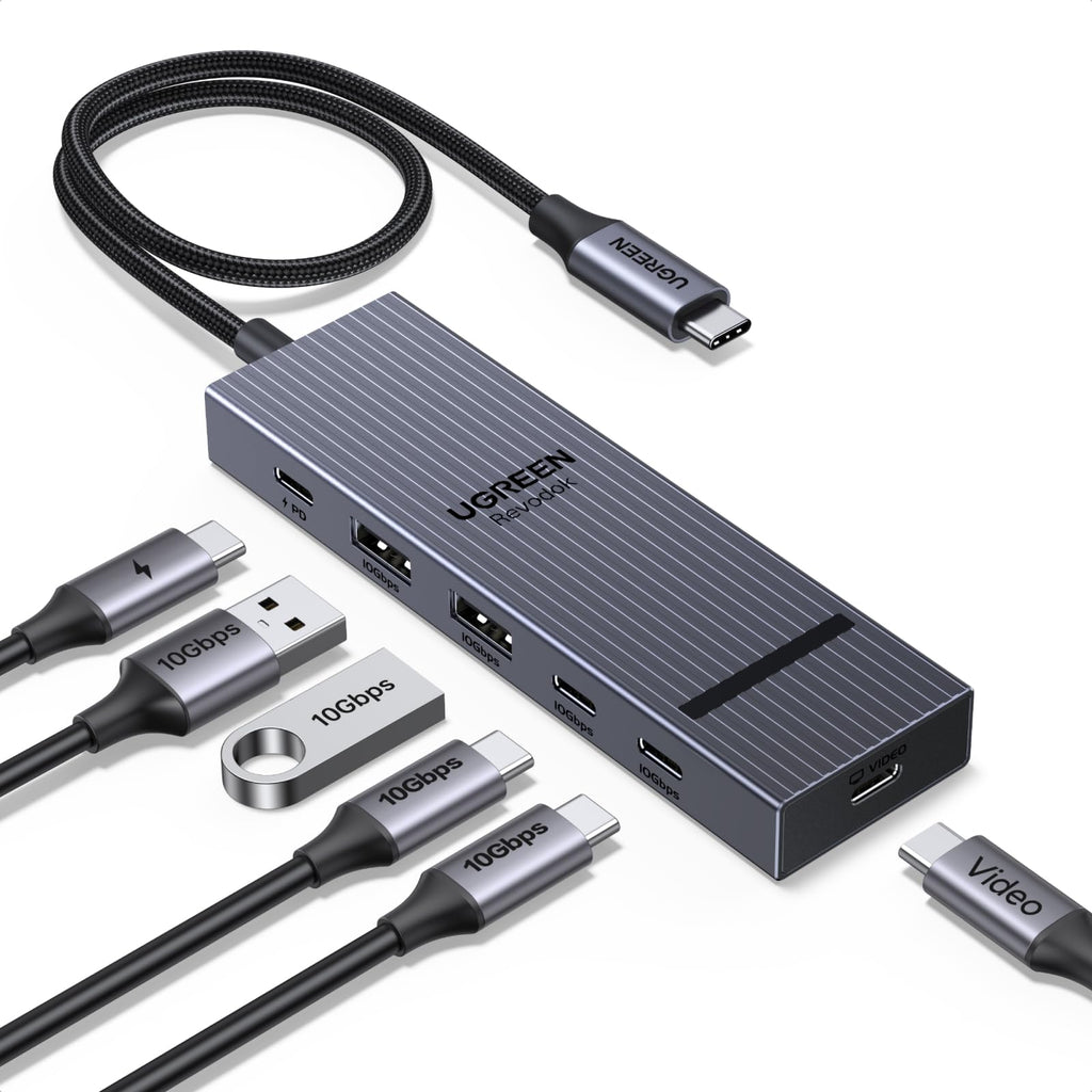 UGREEN Revodok Pro 6 - in - 1 USB - C Hub (4K@60Hz, 4x 10Gbps, 100W PD) - UGREEN EU