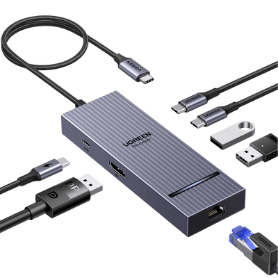 UGREEN Revodok Pro 7-σε-1 USB-C Hub (DisplayPort 4K@60Hz, Ethernet, 100W PD)