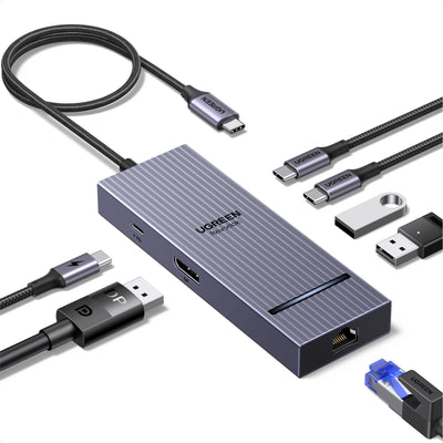 UGREEN Revodok Pro 7-IN-1 USB-C Hub (DisplayPort 4K@60Hz, Ethernet, 100W PD)