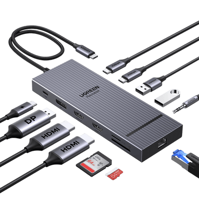 UGREEN Revodok Pro Σταθμός Σύνδεσης (12 Θύρες, Τριπλό 4K, 100W)