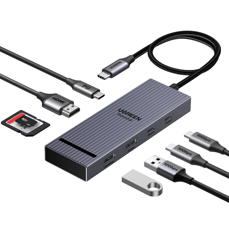 UGREEN Revodok USB-C Hub (8-Port, 10Gbps, 4K@60Hz, 100W)