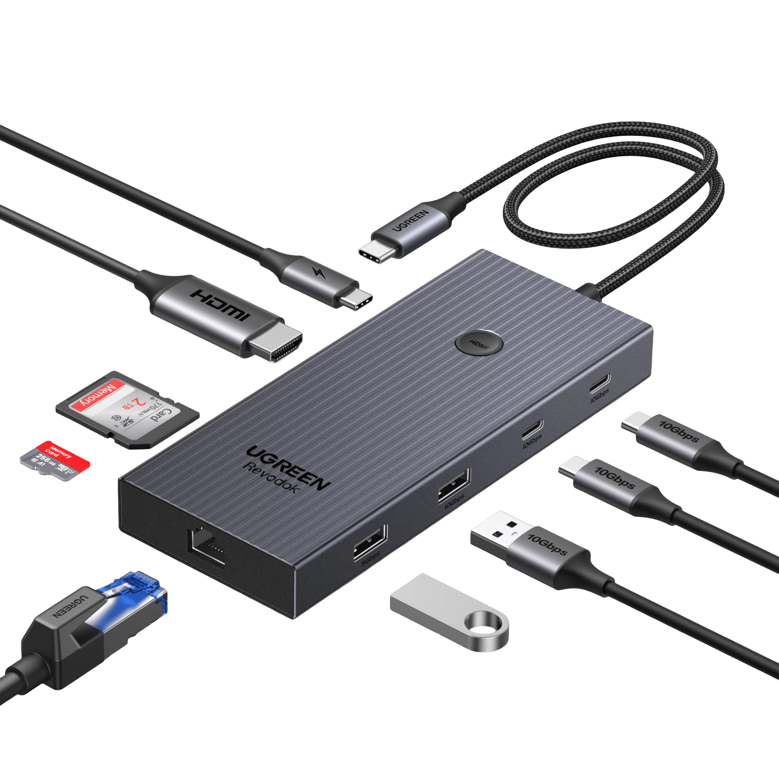 UGREEN Revodok USB - C Hub (9 - Port, 10Gbps, 4K@60Hz, 100W) - UGREEN EU