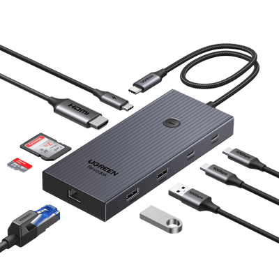 UGREEN Revodok USB-C Hub (9-Port, 10Gbps, 4K@60Hz, 100W)